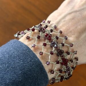 Vintage Y2K Rachel Reinhardt purple beaded whimsy goth bracelet